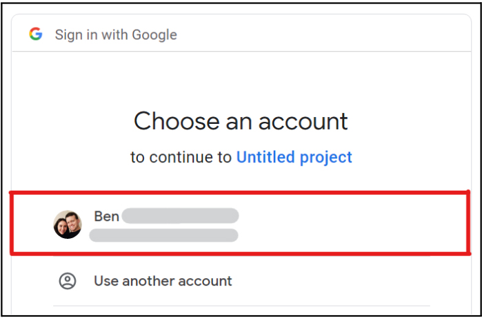 Select Google Account